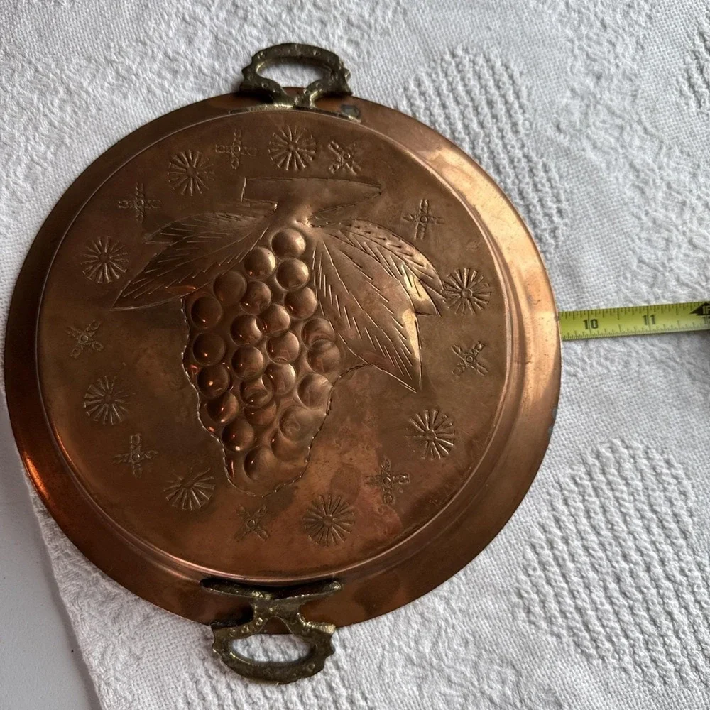Antique Copper Grape Motif Brass Handles Kitchen Hanging Decor 10